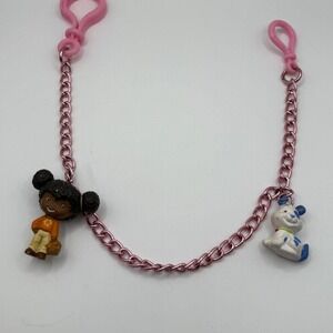 Vintage Strawberry Shortcake Orange Blossom Pupcake Pink Charm Chain 12.5 Inch